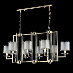Люстра прямоугольной формы с 8-ю цилиндрическими плафонами из стекла Laurent варинант исполнения - 8 | Loft Concept в Твери