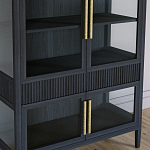 Витрина Primo со стеклянными фасадами и 2 ящиками Черный дуб варинант исполнения - 3 | Loft Concept в Твери