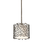 Подвесной светильник с цилиндрическим белым плафоном с ажурным узором цвета олово Kichler варинант исполнения - 1 | Loft Concept в Твери