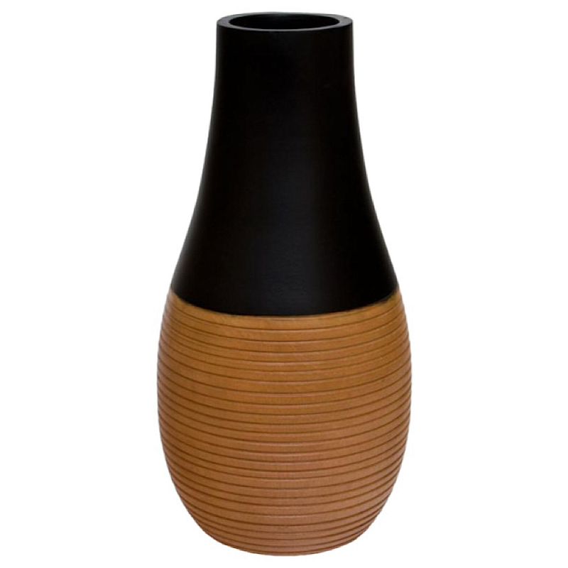 Ваза деревянная Vase of Thailand 1 Черный Светло-коричневый  в Твери | Loft Concept 