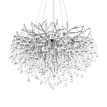 Люстра подвесная с прозрачными стеклянными подвесками в форме капель Диаметр 80 см Droplet Chandelier варинант исполнения - 7 | Loft Concept в Твери