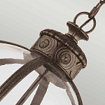 Подвесной светильник бронзового цвета с прозрачным стеклянным плафоном в форме шара в индустриальном стиле на цепи 4 лампы Feiss варинант исполнения - 5 | Loft Concept в Твери