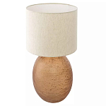 Настольная лампа с тканевым бежевым абажуром на овальном основании Beige Lampshade on Oval Base варинант исполнения - 1 | Loft Concept в Твери