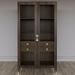 Дизайнерский шкаф витрина Elsa Dreams Walnut с 4-мя ящиками варинант исполнения - 1 | Loft Concept в Твери