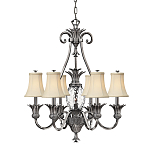 Люстра с 7-ю кремовыми текстильными абажурами Hinkley варинант исполнения - 1 | Loft Concept в Твери