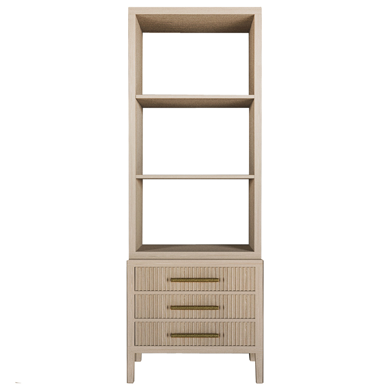 Этажерка Primo с ящиками шпон Светлый дуб Древесина Золотой в Твери | Loft Concept 