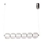 Люстра линейная с 6-ю прозрачными стеклянными плафонами округлой формы HANDLE GRAPE варинант исполнения - 2 | Loft Concept в Твери