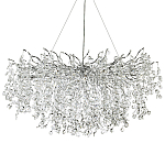Линейная люстра с хрустальными подвесками на металлических ветках Fairytree Light Silver Linear Chandelier 18 варинант исполнения - 1 | Loft Concept в Твери