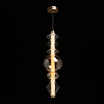 Подвесной светильник с вертикальной композицией из прозрачных и янтарных стеклянных шаров и ромбов Gabriel Scott Luna варинант исполнения - 3 | Loft Concept в Твери