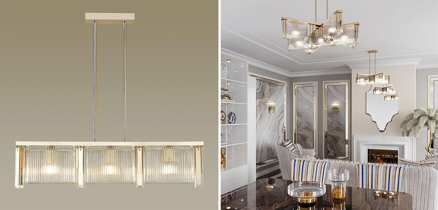 Люстра Madelen Gold Linear Chandelier Люстра Madelen Gold Linear Chandelier - Loft-Concept в Твери