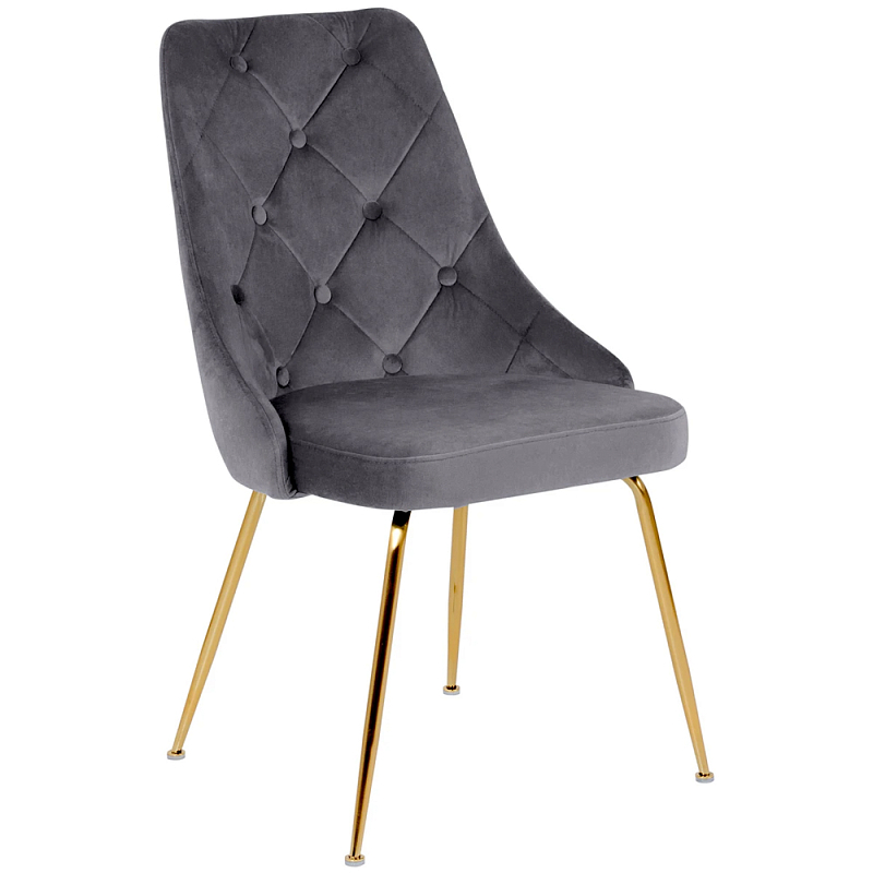 Стул в серой велюровой обивке Ward Grey Velour Chair Золотой Серый Стул в серой велюровой обивке Ward Grey Velour Chair Золотой Серый в Твери | Loft Concept