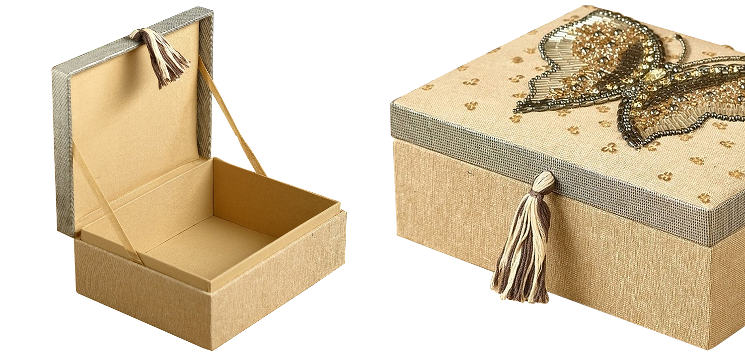 Шкатулка с вышивкой из бисера Butterfly Beads Embroidery Box Шкатулка с вышивкой из бисера Butterfly Beads Embroidery Box - Loft-Concept в Твери