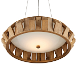 Люстра круглая из толстых деревянных реек Wooden Slats варинант исполнения - 3 | Loft Concept в Твери