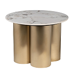 Стол журнальный круглый керамогранит белый Keramos варинант исполнения - 1 | Loft Concept в Твери