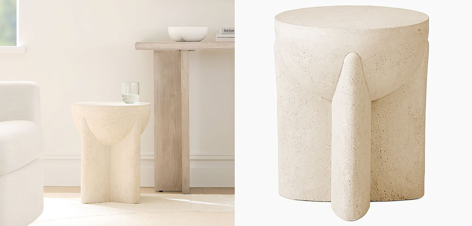 Приставной стол Lava Stone Side Table Травертин Приставной стол Lava Stone Side Table Травертин - Loft-Concept в Твери