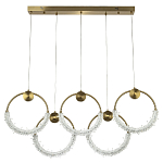 Линейная люстра с плафонами в виде пяти колец Five Rings Gilbertine Linear Chandelier варинант исполнения - 2 | Loft Concept в Твери