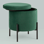 Зеленый пуф на черных ножках SANJAY варинант исполнения - 2 | Loft Concept в Твери