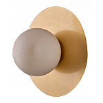 Бра круглое с плафоном из натурального камня на латунном основании Cryptocrystalline Stone варинант исполнения - 1 | Loft Concept в Твери