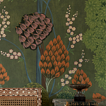 Обои ручная роспись Malwa Original colourway on Olive tobacco варинант исполнения - 2 | Loft Concept в Твери