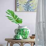 Ваза с зелёными листьями и крышкой Vase Green Leaves варинант исполнения - 1 | Loft Concept в Твери