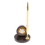 Часы настольные с ручкой из натурального камня Stone Clock варинант исполнения - 10 | Loft Concept в Твери