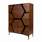 Высокий комод с узором из шпона на фасаде Sahara варинант исполнения - 3 | Loft Concept в Твери