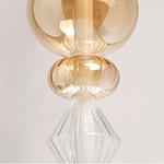 Подвесной светильник с вертикальной композицией из прозрачных и янтарных стеклянных шаров и ромбов Gabriel Scott Luna варинант исполнения - 4 | Loft Concept в Твери