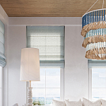 Люстра трехъярусная с декором из круглых деревянных бусин с кисточками Blue Wooden Beads Chandelier варинант исполнения - 4 | Loft Concept в Твери