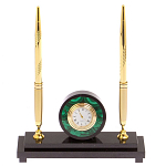 Часы настольные с двумя ручками из натурального камня Stone Clock варинант исполнения - 6 | Loft Concept в Твери