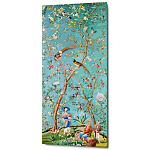 Постер на холсте в стиле шинуазри с изображением сада Chinoiserie Imperial Garden Birds and People Poster варинант исполнения - 1 | Loft Concept в Твери
