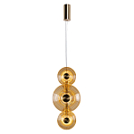 Подвесной светильник светодиодный со стеклянными плафонами янтарного цвета в форме дисков Savio Glass Disc варинант исполнения - 2 | Loft Concept в Твери