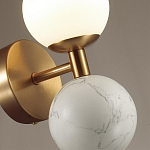 Бра с шарообразным матовым плафоном и шаром из камня на металлическом основании Orb Essence варинант исполнения - 6 | Loft Concept в Твери