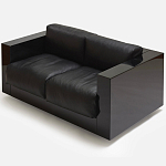 Дизайнерский кожаный диван черный Poltronova Saratoga Sofa варинант исполнения - 4 | Loft Concept в Твери