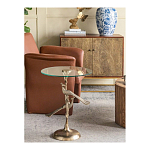 Столик с круглой стеклянной столешницей и корпусом в виде двух павлинов на ветке Table Two Peacocks варинант исполнения - 9 | Loft Concept в Твери