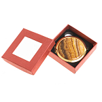 Зеркало карманное складное круглое из натурального камня Оникс в подарочной упаковке Gold Stone Mirrors варинант исполнения - 3 | Loft Concept в Твери