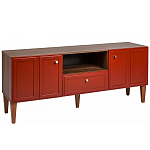 ТВ-тумба красная из массива бука с 2-мя дверками и ящиком Wenge Light варинант исполнения - 1 | Loft Concept в Твери