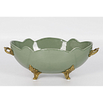 Чаша зеленого цвета из фарфора с волнообразным краем Eden Garden porcelain and bronze варинант исполнения - 3 | Loft Concept в Твери