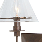 Бра с прозрачным стеклянным абажуром в форме конуса Bartolomeo Bronze варинант исполнения - 1 | Loft Concept в Твери