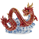 Декоративная фарфоровая статуэтка Китайский дракон на облаке Красный варинант исполнения - 1 | Loft Concept в Твери