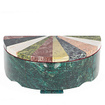 Шкатулка с мозаикой из натурального камня змеевик Stone Casket варинант исполнения - 1 | Loft Concept в Твери