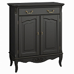 Буфет черный из массива бука с ящиком и 2-мя дверцами в стиле прованс Black Provence варинант исполнения - 1 | Loft Concept в Твери