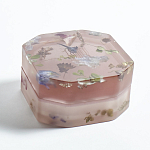 Шкатулка из эпоксидной смолы с цветами розовая Epoxy Resin Square Box Pink варинант исполнения - 5 | Loft Concept в Твери