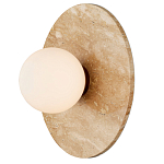 Бра в виде диска с плафоном из матового белого стекла Marble Glow варинант исполнения - 2 | Loft Concept в Твери