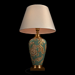 Настольная лампа бирюзовая с цветочным принтом Turquoise Flight варинант исполнения - 4 | Loft Concept в Твери