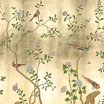 Обои ручная роспись Badminton Deep Rich Gold gilded paper варинант исполнения - 2 | Loft Concept в Твери