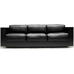 Дизайнерский кожаный диван черный Poltronova Saratoga Sofa варинант исполнения - 2 | Loft Concept в Твери