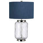 Настольная лампа с цилиндрическим абажуром и прозрачным стеклянным основанием Quintiesse варинант исполнения - 7 | Loft Concept в Твери