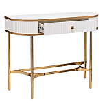 Консоль с ящиком белая с золотом Textured White Console with Gold варинант исполнения - 2 | Loft Concept в Твери