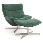 Кресло вращающееся с подставкой для ног зеленое Verdante варинант исполнения - 1 | Loft Concept в Твери