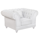Кресло низкое с мягкой обивкой из велюра на 4-х ножках из массива березы Sophie Armchair white варинант исполнения - 1 | Loft Concept в Твери